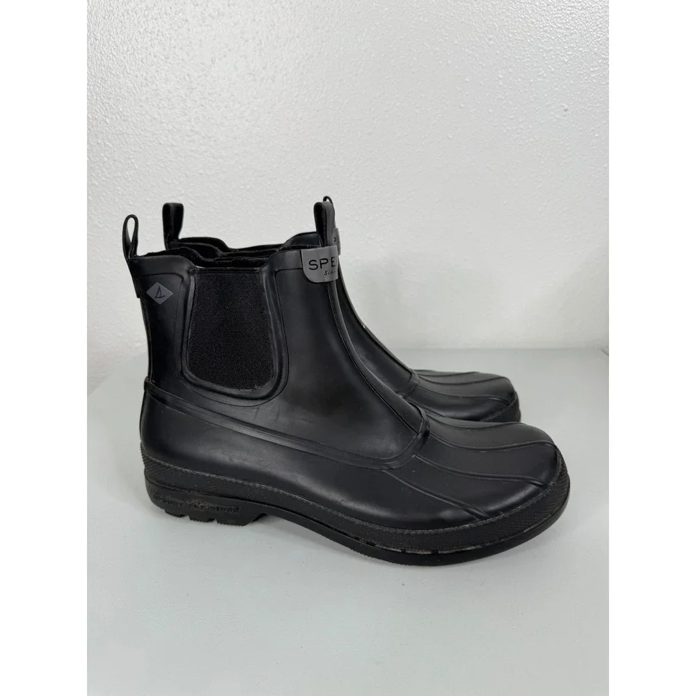 Sperry Men's Black Ankle Rain‎ Boots Size 9